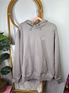 NWT Nike ACG Grey Hoodie Oversized Thick Pullover sz M